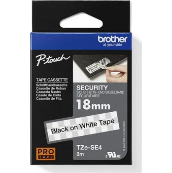 Pásek do tiskárny Páska BROTHER TZe-SE4, bílá/černá (18mm, plombovací)