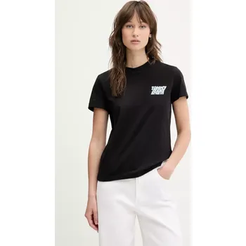 Pánské tričko Bavlněné tričko Tommy Jeans černá barva, DW0DW21338 99X, vel. M