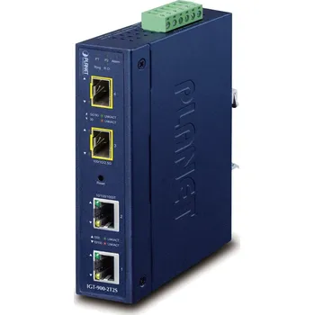 Počítač PLANET IGT-900-2T2S Konvertor, 2x GbE RJ-45, 2x 2.5G SFP, Backup Link, SNMP, VLAN, -40 až +75°C, ESD, IP30, DIN, DC 9-48V, AC 24V, dualpower IGT-900-2T2S
