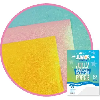 Dekorační papír A4 bílý reliéfní perleťový 60 g, sada 10 ks