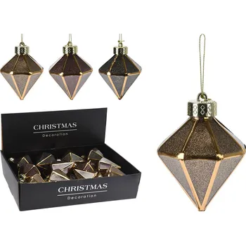 Vánoce Vánoční diamant 80 mm, glitrovaný dekor (3 barvy) cena za 1 ks