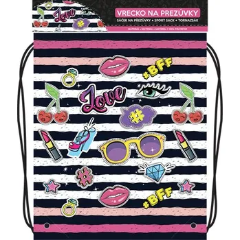Školní sáček Kapsa na přezůvky s potiskem - Seria 4 - Love Fashion