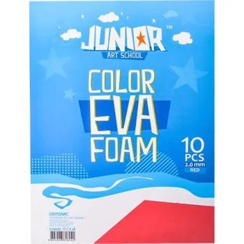 Dekorační pěna A4 EVA 10 ks červená tloušťka 2,0 mm