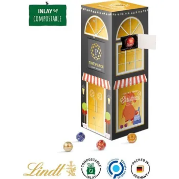 Čokoláda Adventní kalendář Věž mini čokoládové kuličky 112ks