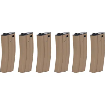 Set zásobníků Low-Cap pro M4 - 6ks, pískový TAN, tlačný, 70bb, SRC