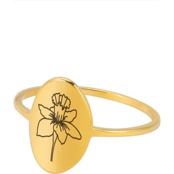 Prsten Dámský prsten s květinou z nerezové oceli | šperk - prosince Narcis-4602 , 7