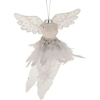 Vánoční dekorace Dekorace závěsná - letící anděl bílý