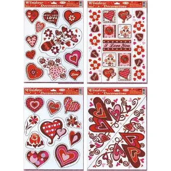 Okenní dekorace Adhézní nálepka Valentín STVGr-1001 ABCD