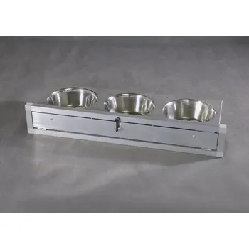 Dóza na potraviny Výsuvný krmný pult se třemi miskami 1500 ml