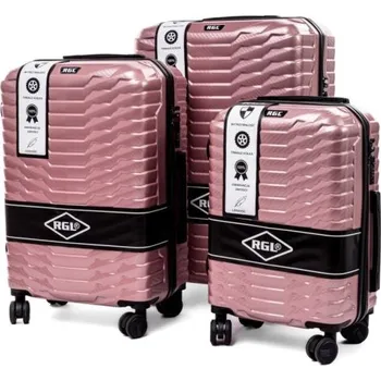 JAKS Cestovní kufr PC2 Exclusive Barevné varianty: růžová sada + kozmetická taška zadarmo