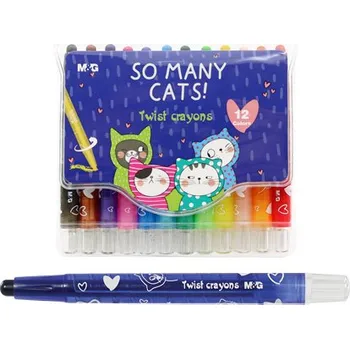 Voskovky vysouvatelné M & G So Many Cats, sada 12 ks