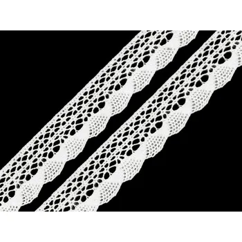 Krajka Bavlněná krajka šíře 32 mm paličkovaná metráž - 2 (6000) bílá