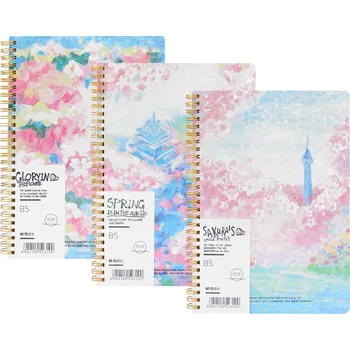 Blok Blok linkovaný se spirálou B5 M&G Sakura (3 designy) 80 listů