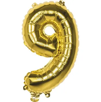 Balónek Boland Foliová číslice 9 zlatá -86 cm