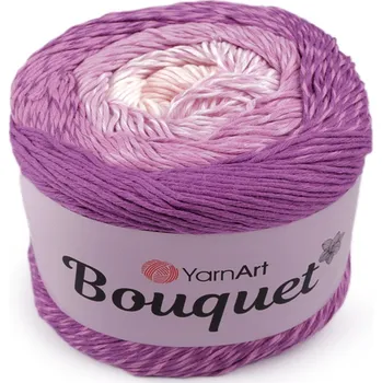 Galanterie Bavlněná pletací příze Bouquet 250 g, barva 5 (715) fialová sv. růžová světlá