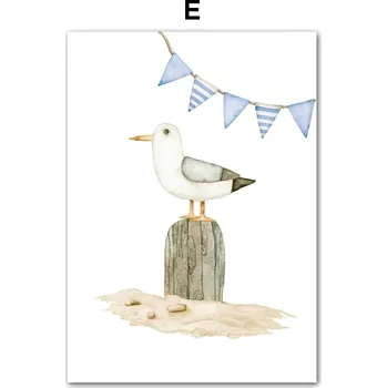 Obraz Obraz s mořským motivem pro dětský pokoj | dekorace, plátno - E , 50 x 70 cm bez rámu