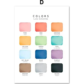 Plakát Dětské výukové anglické plakáty | nástěnné obrázky, edukační obrazy - D , 50 x 70 cm bez rámu