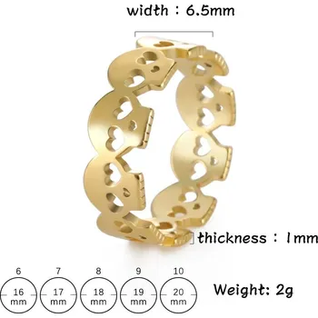 Prsten Ocelový prsten s lebkou | šperky - Zlatá barva , 9