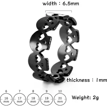 Prsten Ocelový prsten s lebkou | šperky - Černý , 7