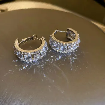 Náušnice Křišťálové zirkonové visací náušnice | dámské náušnice, stříbrné náušnice - Stříbrná barva 3