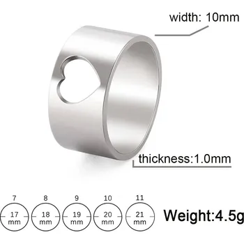 Prsten Ocelové prsteny srdce | designové prsteny - Srdce Muži , 9