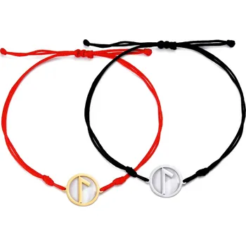 Náramek Skyrim vikingský amulet | ocelový náramek s runami 1 ks - laguz , Stříbro