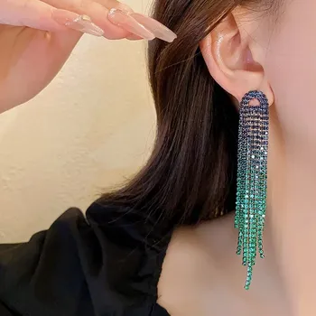 Náušnice Duhové visací náušnice třpytivé | dámské náušnice, svatební náušnice - HE16064-4