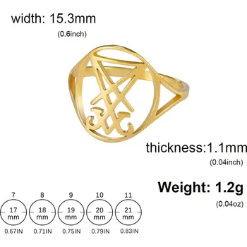 Prsten Ocelový prsten sigil lucifer pro muže | šperky - Sigil Lucifera G , 10