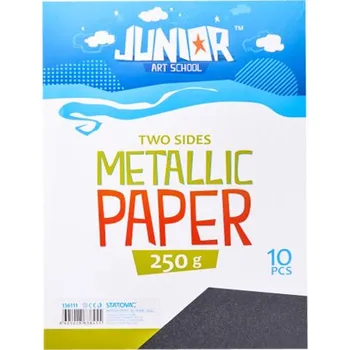 Papír pro tiskárny Dekorační papír A4 10 ks černý metallic 250 g