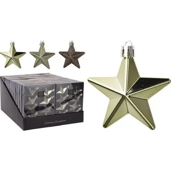 Vánoce Vánoční hvězdy - sada 8 ks mix zelená-světlá, prům. 65 mm
