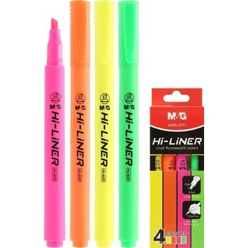 Zvýrazňovač Zvýrazňovač M&G Hi-Liner Fluo - sada 4 barvy