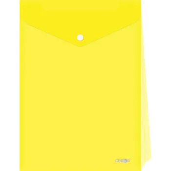 Obal s patentkou - rozšířitelný PP/A4 Up, průhledný/žltý