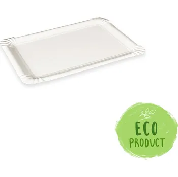 Jednorázové nádobí Papierová tácka (FSC Mix) biela 10 x 16 cm `č.3` [250 ks]