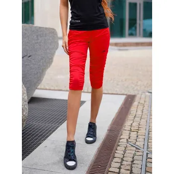 NEYWER Dámské sportovní 3/4 řasené kalhoty červené EG723 Velikost: M