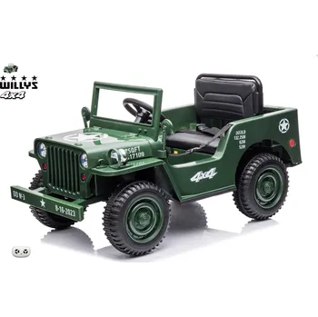 Dětské elektrovozidlo Jeep Willys s 2,4G, 4x4, 1 místný, green army