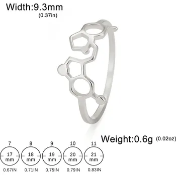 Prsten Nerezový prsten molekulární | vědecký šperk - Serotonin Dopamin S , 10