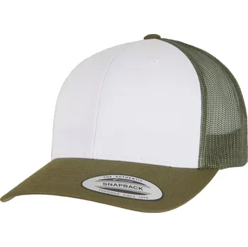 Kšiltovka 6 panelová Trucker kšiltovka 6606CF moss green-white-olive onesize