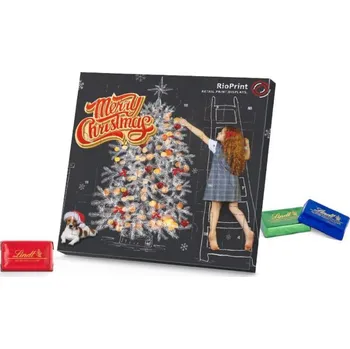 Čokoláda Reklamní cukrovinky Mini čokolády Adventní kalendář Lindt 250ks 120 g