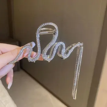 Černý doplněk do vlasů se sponou | spona do vlasů, ozdobná spona - stříbro - 10