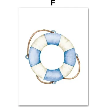 Obraz Obraz s mořským motivem pro dětský pokoj | dekorace, plátno - F , 20 x 25 cm bez rámu