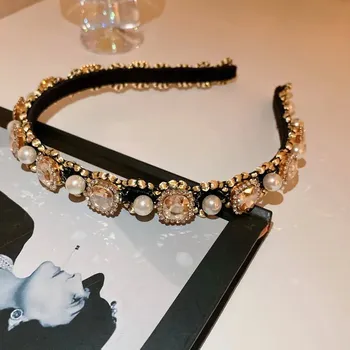 Čelenka Retro čelenka s kamínky | dámská čelenka, zdobená čelenka - HH3411-2