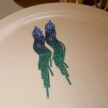 Náušnice Duhové visací náušnice třpytivé | dámské náušnice, svatební náušnice - HE16064-10