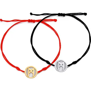 Náramek Skyrim vikingský amulet | ocelový náramek s runami 1 ks - manaaz , Stříbro