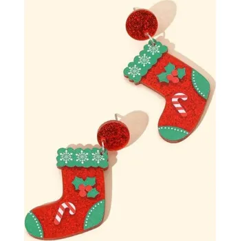 Náušnice Veselé náušnice s vánočními motivy | vánoční šperky, stromeček - Punčocha