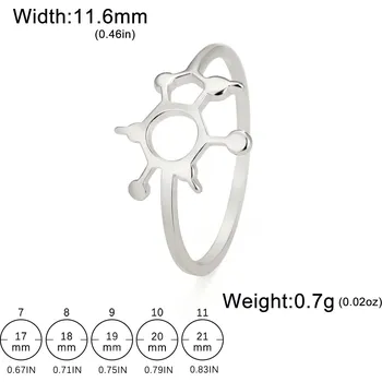 Prsten Nerezový prsten molekulární | vědecký šperk - Kofeinová ocel , 8