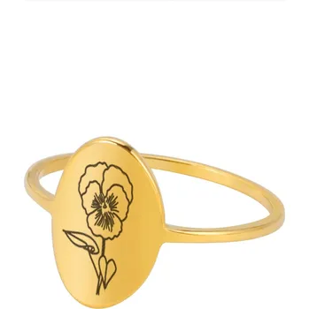 Prsten Dámský prsten s květinou z nerezové oceli | šperk - Únor Fialová-10 , 7