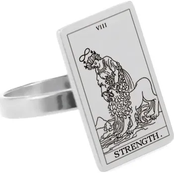 Prsten Ocelový prsten s tarotem | magický amulet - SÍLA-1063 , 6