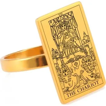 Prsten Ocelový prsten s tarotem | magický amulet - VŮZ , 7