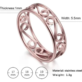 Prsten Retro filigránový ocelový prsten | šperky - Barva růžového zlata-A , 10