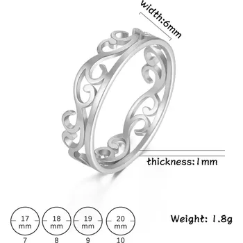 Prsten Vintage filigránový dámský prsten z oceli | šperky - Barva oceli-D , 7